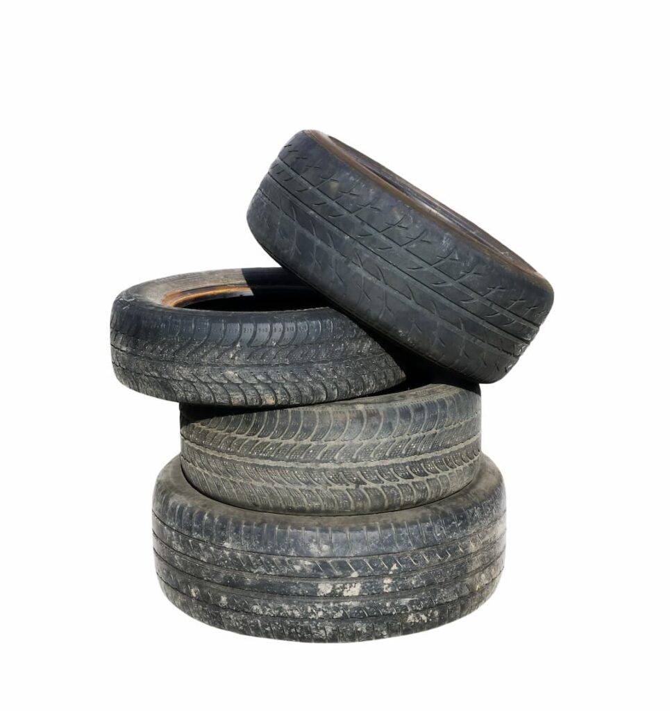 Old and worn tyres